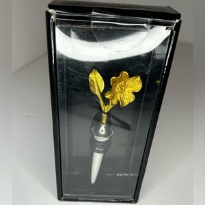 Gold Flower Wine Bottle Stopper